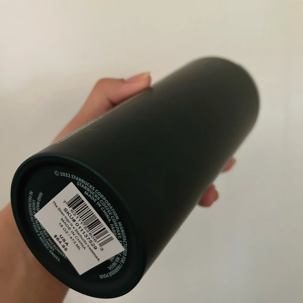 Starbucks Matte Green Stainless Steel 16oz Cold Cup Tumbler Brew Lid - Picture 2 of 3